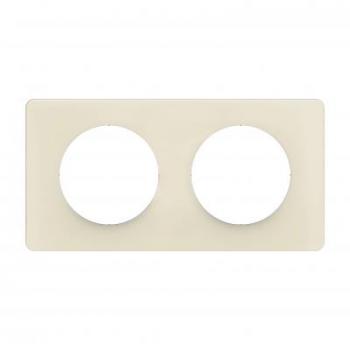  PLAQUE 2 POSTES BLANC AMANDE 