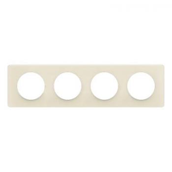  PLAQUE 4 POSTES BLANC AMANDE 