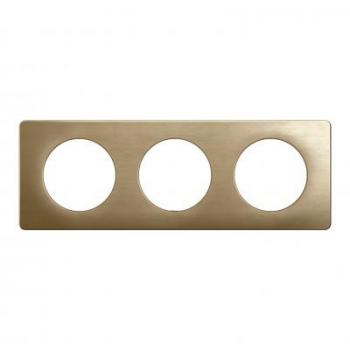  PLAQUE 3 POSTES BRONZE SATINE 