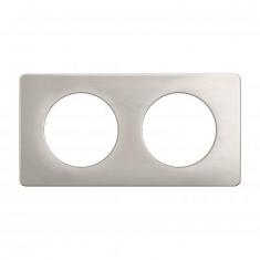  PLAQUE 2 POSTES ALU SATINE 