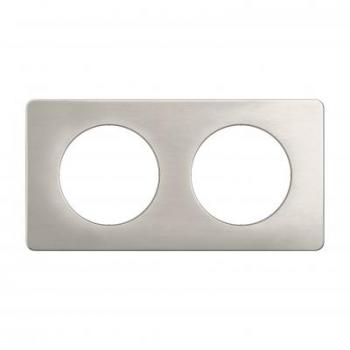  PLAQUE 2 POSTES ALU SATINE 