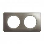  PLAQUE 2 POSTES ACIER SATINE 