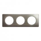  PLAQUE 3 POSTES ACIER SATINE 