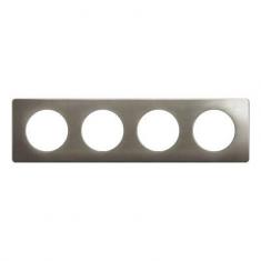  PLAQUE 4 POSTES ACIER SATINE 