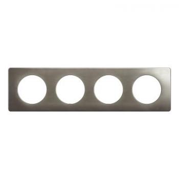  PLAQUE 4 POSTES ACIER SATINE 