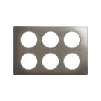 PLAQUE 2X3 POSTES ACIER SATINE 