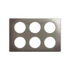  PLAQUE 2X3 POSTES ACIER SATINE 