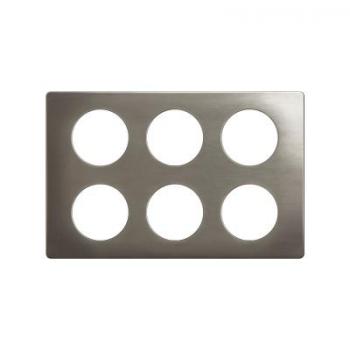  PLAQUE 2X3 POSTES ACIER SATINE 