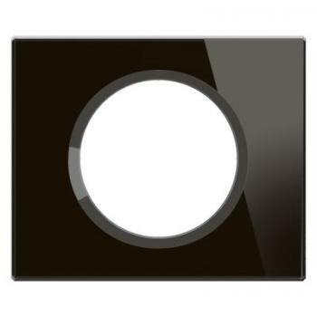  PLAQUE 1 POSTE VERRE ONYX NOIR 