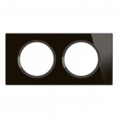  PLAQUE 2P VERRE ONYX NOIR 