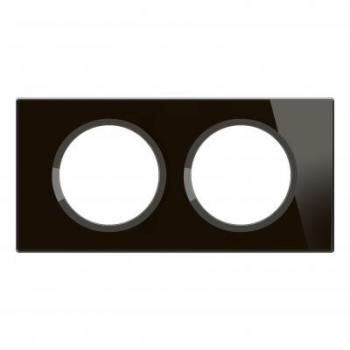  PLAQUE 2P VERRE ONYX NOIR 