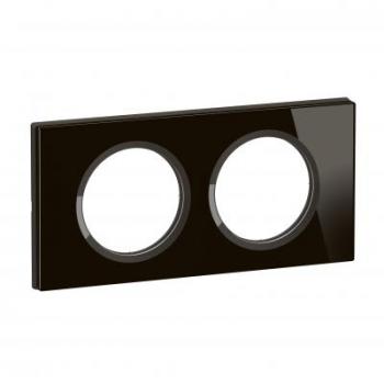  PLAQUE 2P VERRE ONYX NOIR 