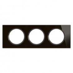  PLAQUE 3P VERRE ONYX NOIR 