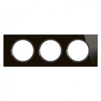  PLAQUE 3P VERRE ONYX NOIR 