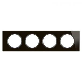  PLAQUE 4P VERRE ONYX NOIR 