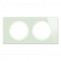  PLAQUE 2P VERRE OPALE BLANC 