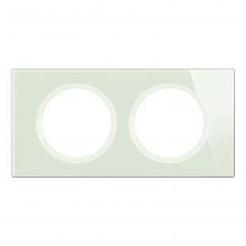  PLAQUE 2P VERRE OPALE BLANC 