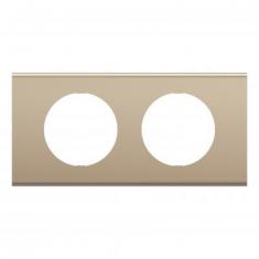  PLAQUE 2 POSTES NICKEL SATINE 