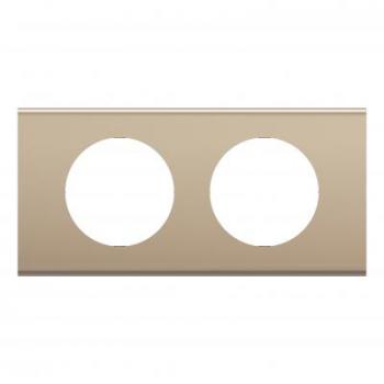  PLAQUE 2 POSTES NICKEL SATINE 