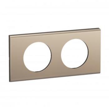  PLAQUE 2 POSTES NICKEL SATINE 