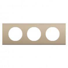  PLAQUE 3 POSTES NICKEL SATINE 