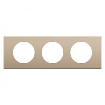  PLAQUE 3 POSTES NICKEL SATINE 