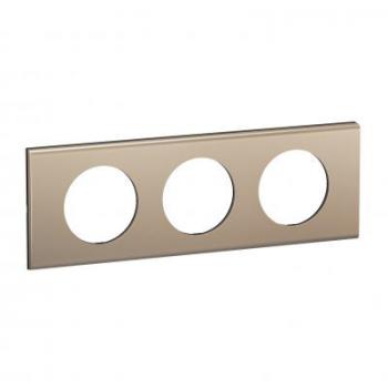  PLAQUE 3 POSTES NICKEL SATINE 