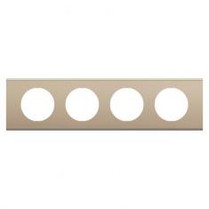  PLAQUE 4 POSTES NICKEL SATINE 