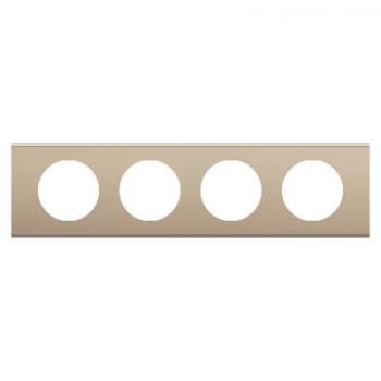  PLAQUE 4 POSTES NICKEL SATINE 