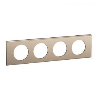  PLAQUE 4 POSTES NICKEL SATINE 
