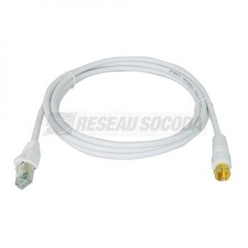  CORDON RJ45/FICHE IEC TV 2 m 