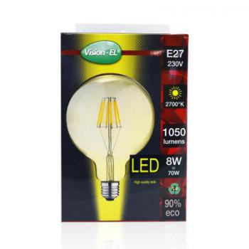  LED FIL COB GLOBE G125  E27 8 