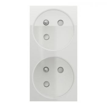  Prise 2x 2P+T FR 45 rap Blanc 