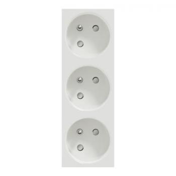  Prise triple 2P+T FR 45 Blanc 