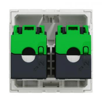  Prise RJ45 x2 cat6STP 2m Blanc 