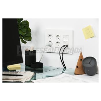  Prise 1 RJ45 Keyst/Syst 1m Bla 