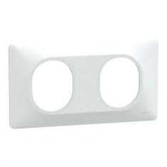  Plaque 2 post Horiz 71mm Blanc 