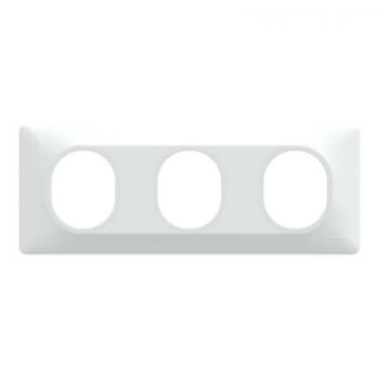  Plaque 3 post Horiz 71mm Blanc 