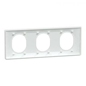  Plaque 3 post Horiz 71mm Blanc 
