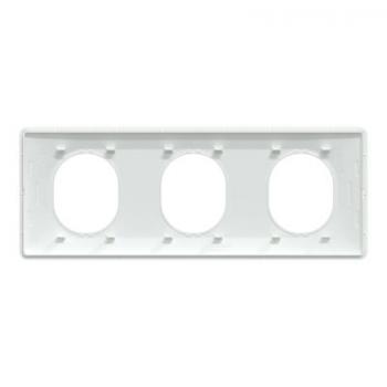  Plaque 3 post Horiz 71mm Blanc 