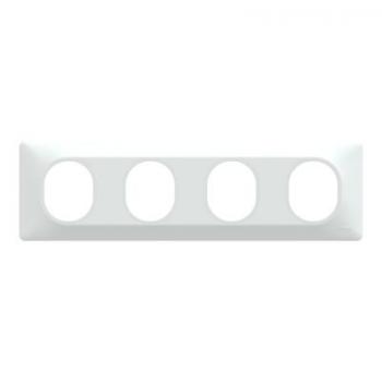  Plaque 4 post Horiz 71mm Blanc 