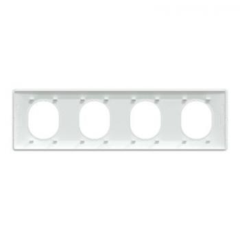  Plaque 4 post Horiz 71mm Blanc 