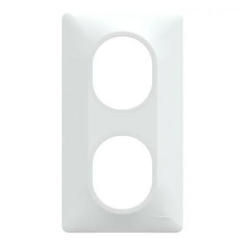  Plaque 2 post Vert 71mm Blanc 