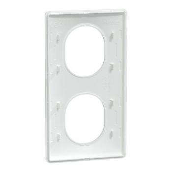  Plaque 2 post Vert 71mm Blanc 