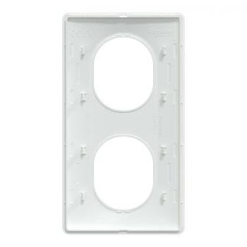  Plaque 2 post Vert 71mm Blanc 