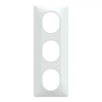  Plaque 3 post Vert 71mm Blanc 