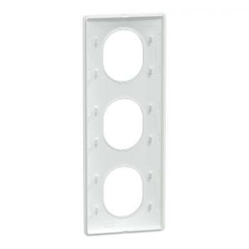  Plaque 3 post Vert 71mm Blanc 