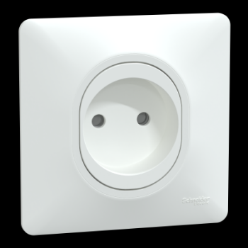  Prise R�no 2P Blanc griffe plq 