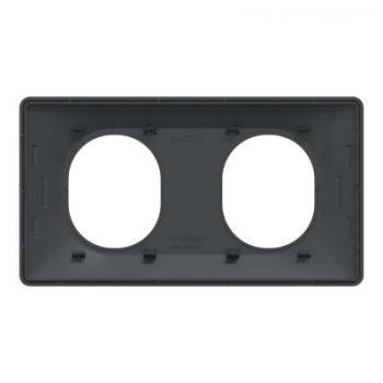  Plaque 2 postes Hor 71mm Anth 