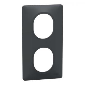  Plaque 2 postes Vert 71mm Anth 